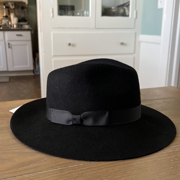 NWT Ace Of Something Aspen black 100% wool felt hat 57cm M w/grosgrain ribbon - Picture 3 of 7